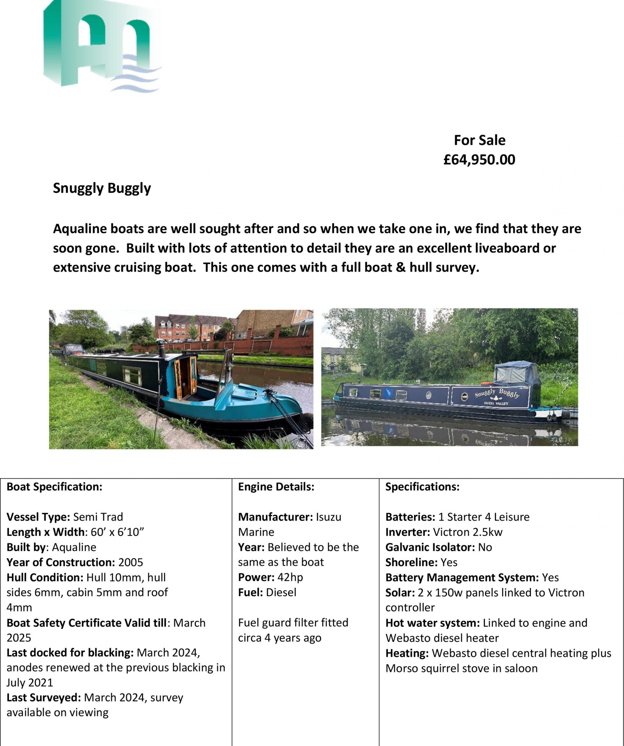 narrowboat snuggly buggly for sale