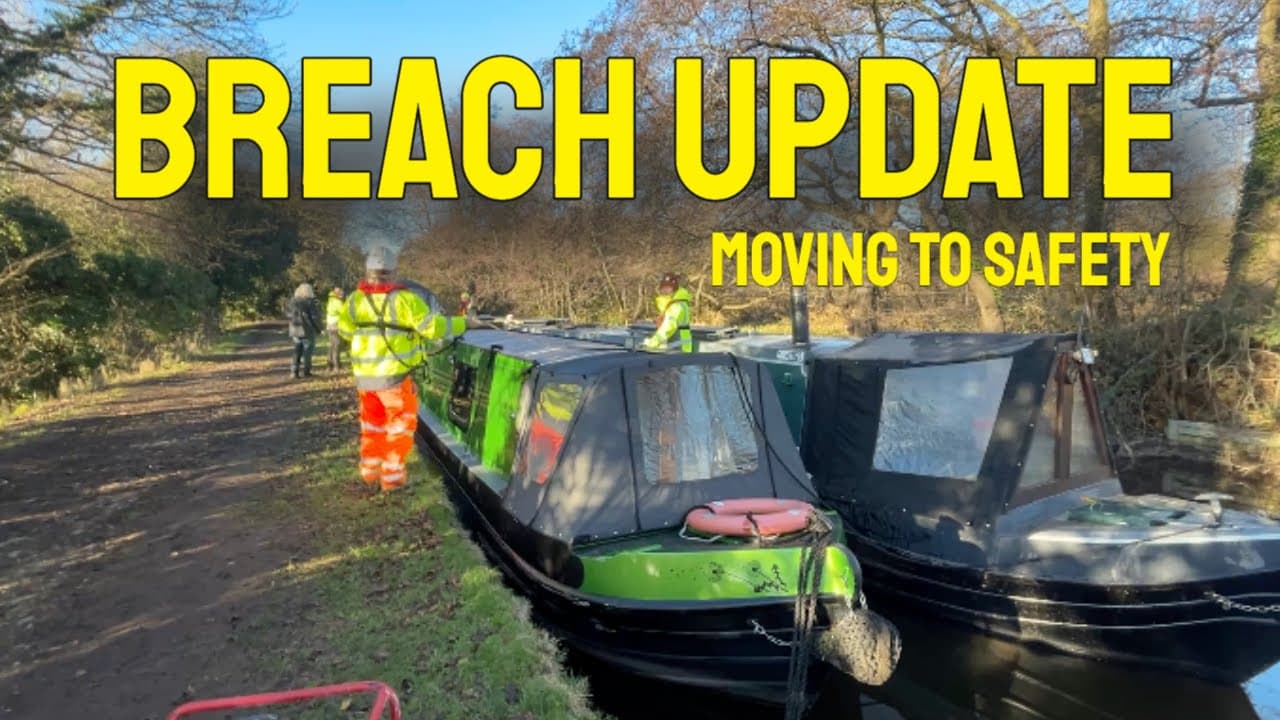 After the Breach at Whitchurch our Narrowboats are Moved to Safety