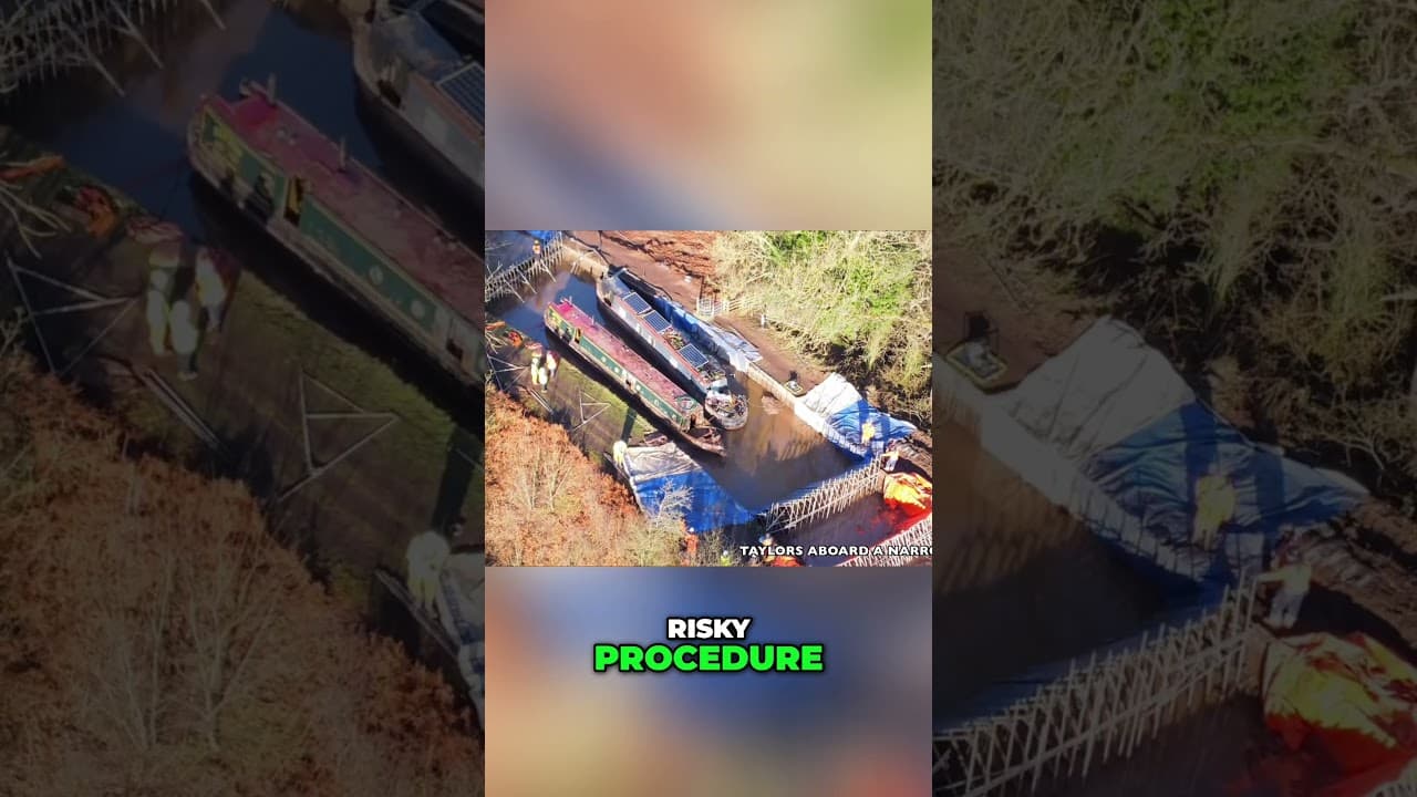 Boat Repair  Filling Canal Boats After Stressful Event on the Whitchurch Breach