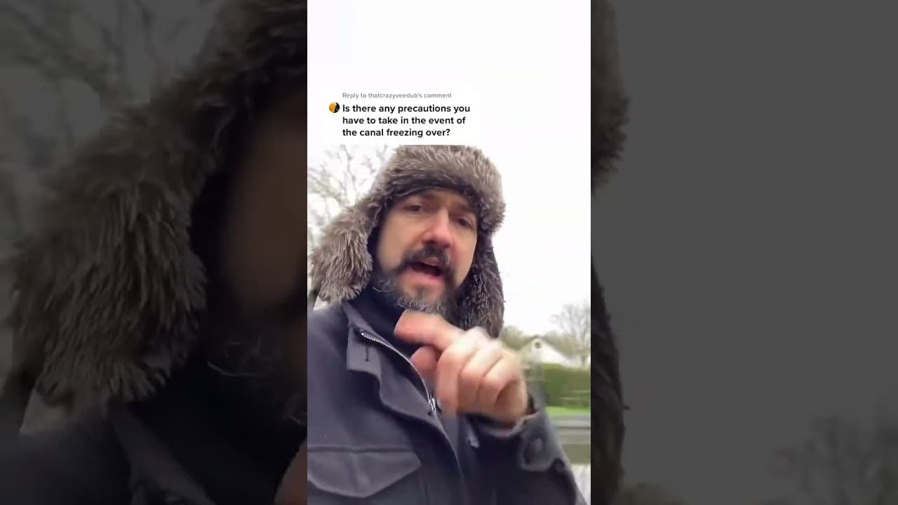 Surviving a big freeze on a canal boat. #winter #boatlife shorts 293