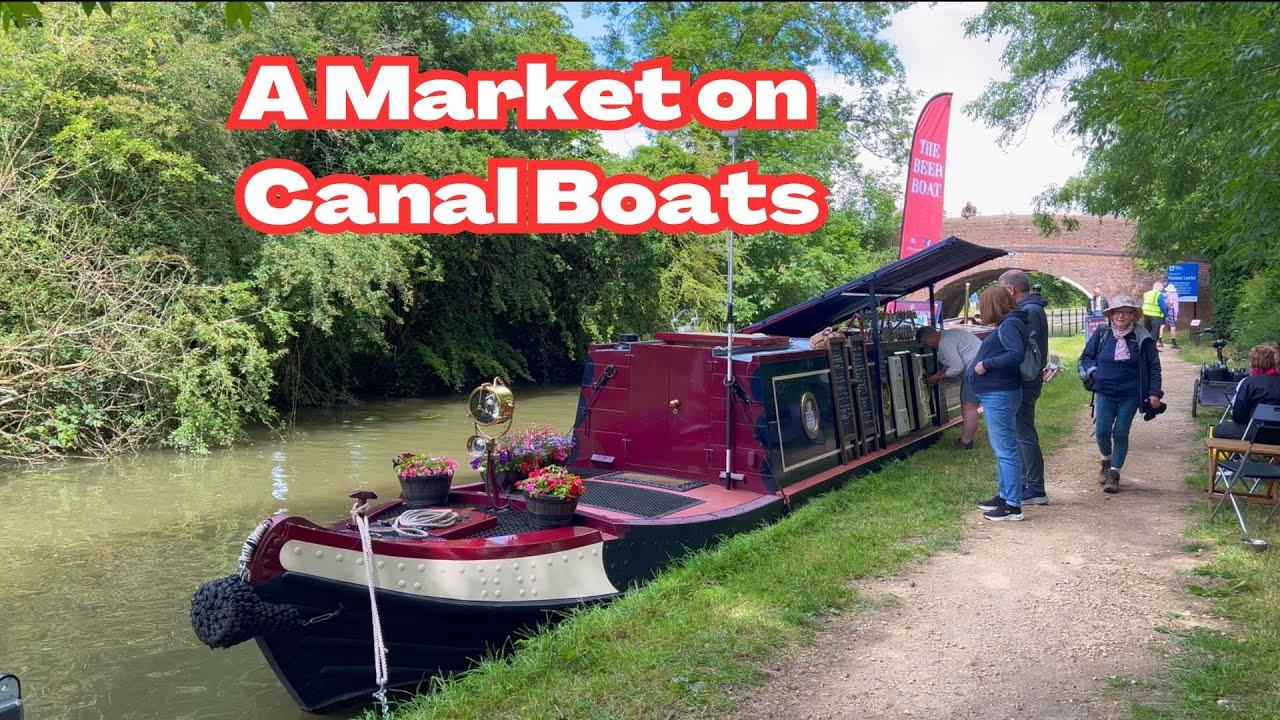 Canal Boat Floating Market at Foxton Locks