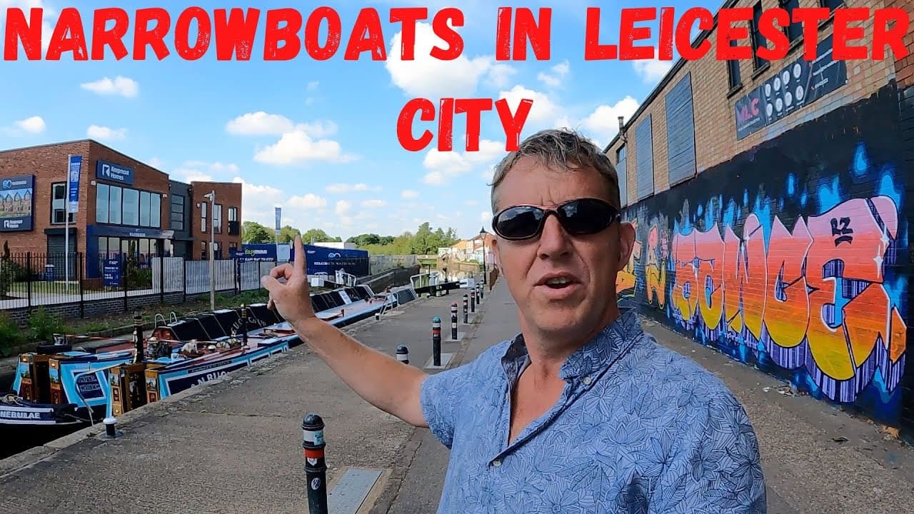 Narrowboat up the River Soar into Leicester | Rubbish in canal | Space Centre