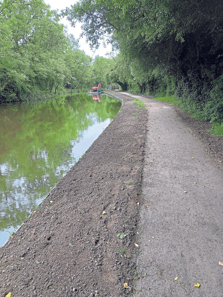 REPAIRS MADE: To bank washed away in floods