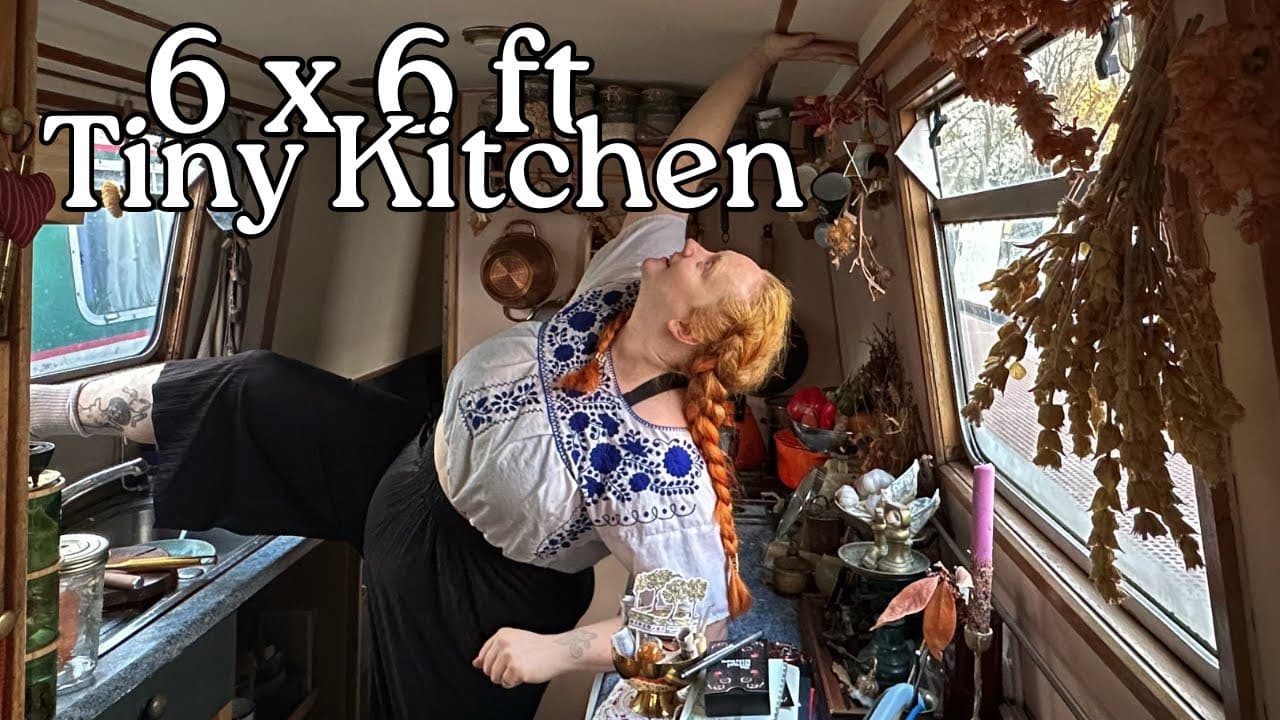 A Chaotic Tour of My Tiny Kitchen on board my Narrowboat | Cosy Living
