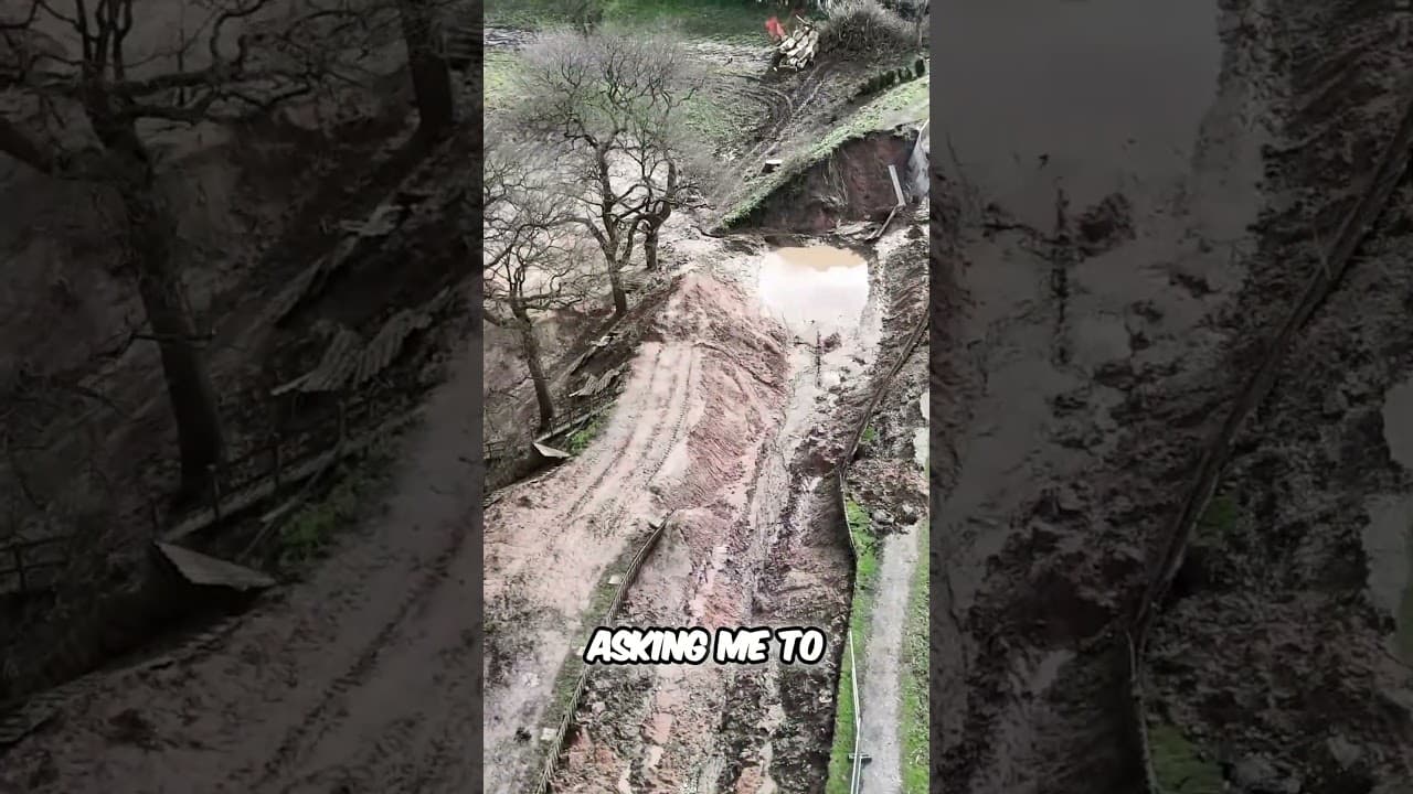 Massive Tree Removal for Crane Access Engineering Marvel #canal #whitchurch #breach