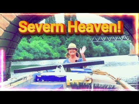 Little Boat in Ship Lock! Beautiful Wife at Boat Tiller! Summer Narrowboating on River Severn No234