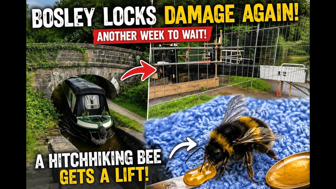 Bosley Locks Closed AGAIN! Another Week Stuck… But We Saved a Hitchhiking Bee