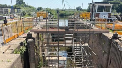 Historic lock drained for major repair works