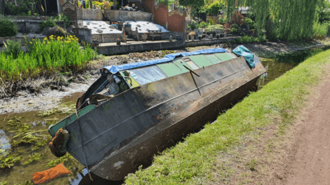 Narrowboat stranded after vandals target canal