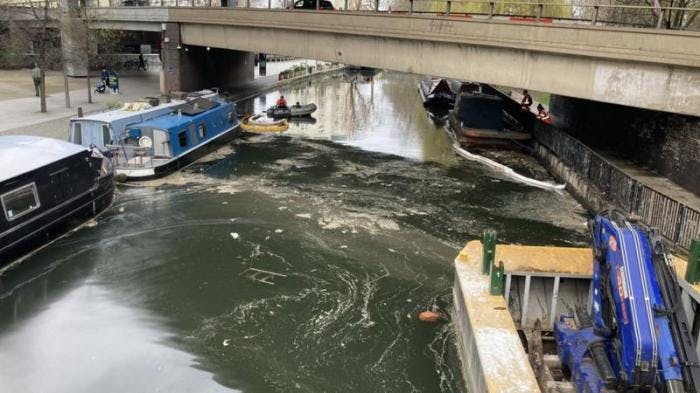 Cooking oil spill causes £10,000-a day clean-up on London canal  