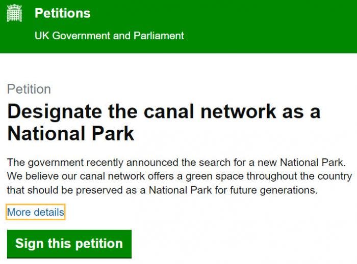 Petition: Designate the canal network as a National Park