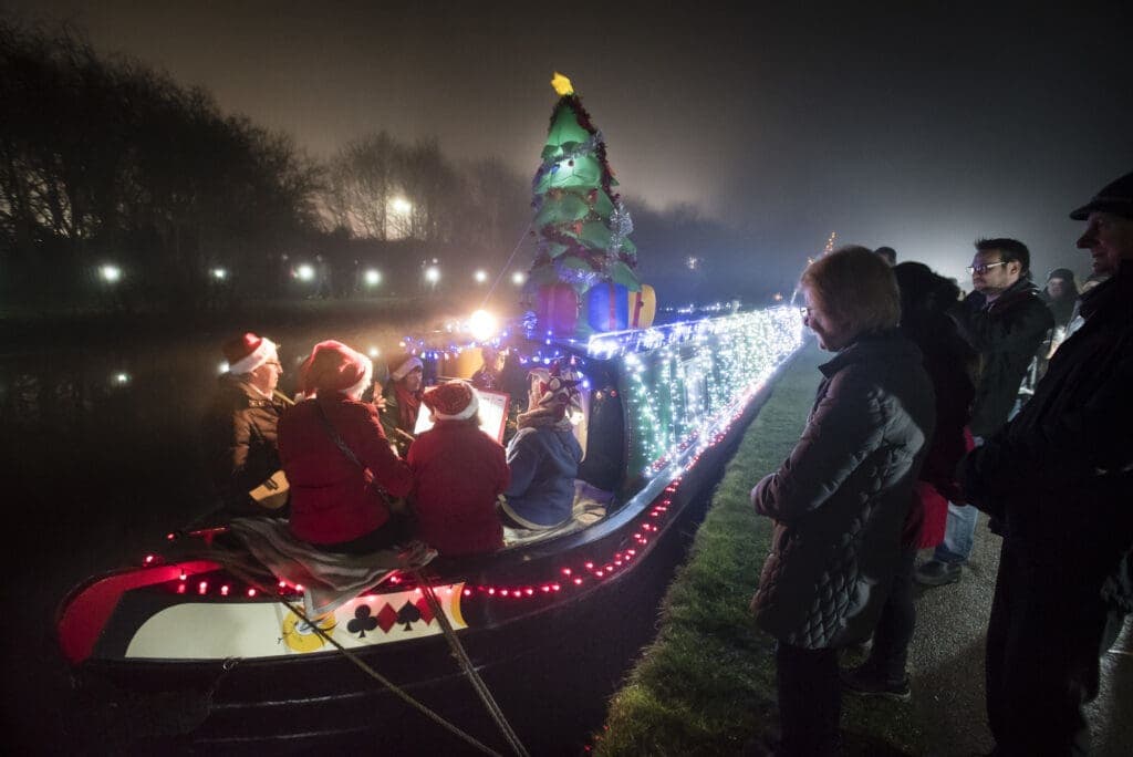 FOXTON LOCK festive feeling as Christmas illuminations are switching on